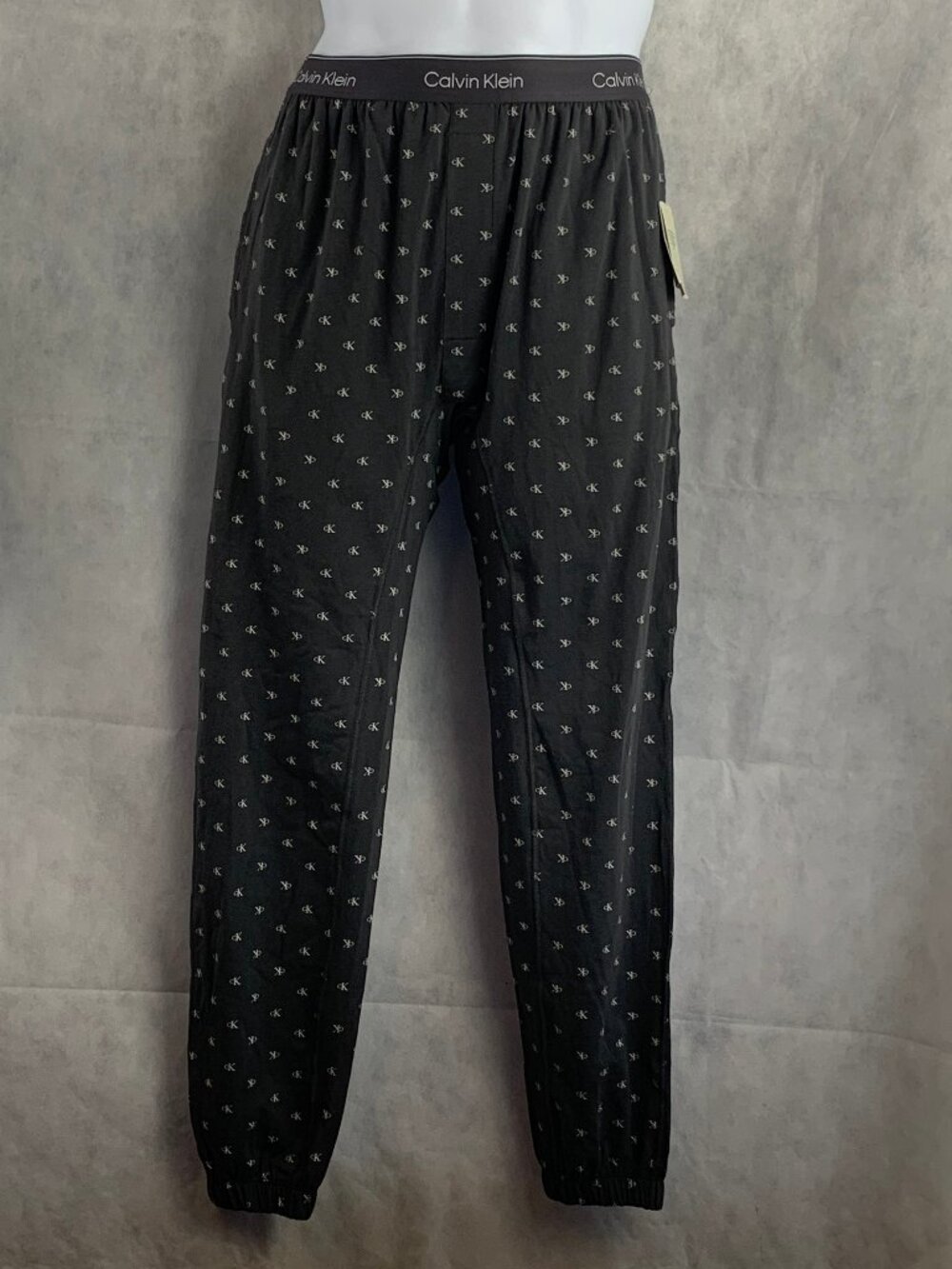 Calvin Klein Men's 95% Cotton Logo Lounge Pajama Jogger Pants, Iron Gray, Large
